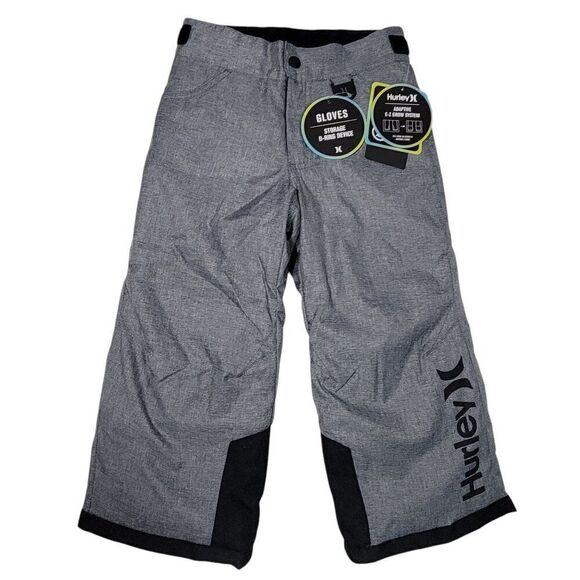Hurley Snow Pants Boy Size 4 Adaptive E-Z Grow Ski Snowboard Gray Adjustable NEW - Picture 1 of 16